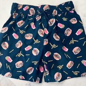 Abercrombie Kids- Hamburger and Fries Swim Trunks. Size 7/8